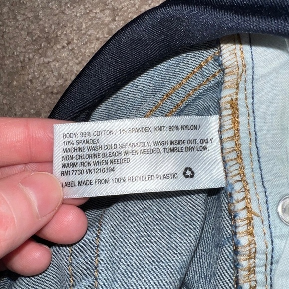 Isabel Maternity Medium Wash Crossover Panel Denim Midi Shorts women's size 14 - Picture 4 of 5